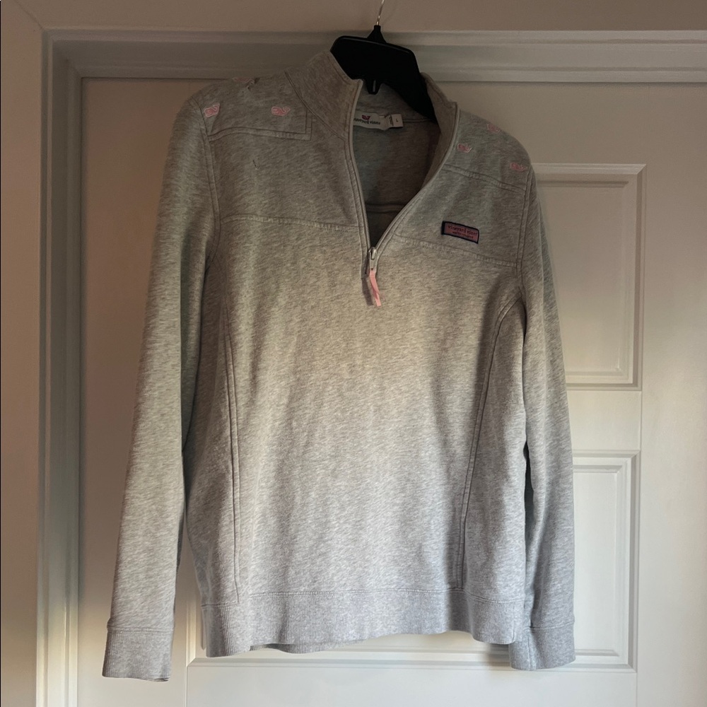 Vineyard Vines Gray Quarter-Zip Pullover